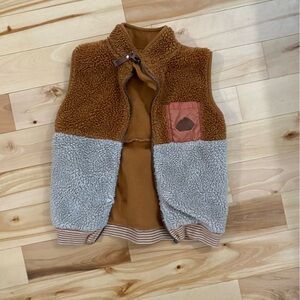Brown and Gray Sherpa Vest